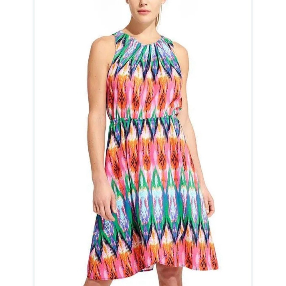 ATHLETA Ikat Martinique Dress LARGE Sleeveless Lightweight‎ Multicolor